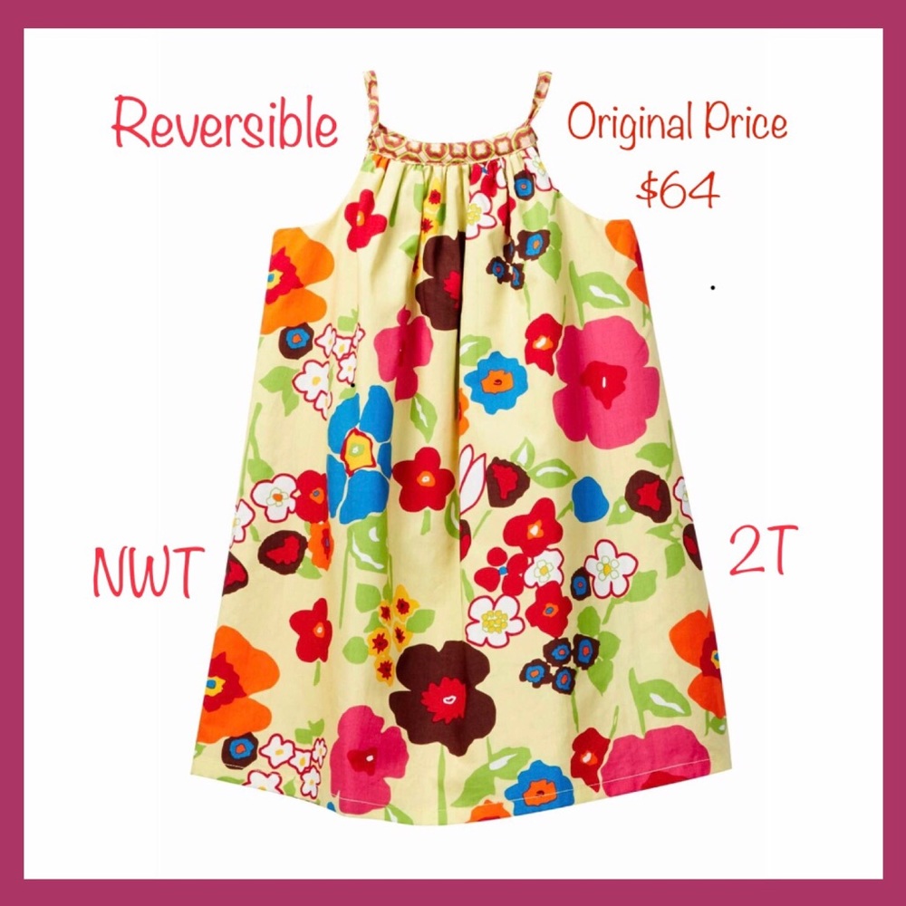 NWT Sz 2T Llum Reversible Lined Cotton Dress